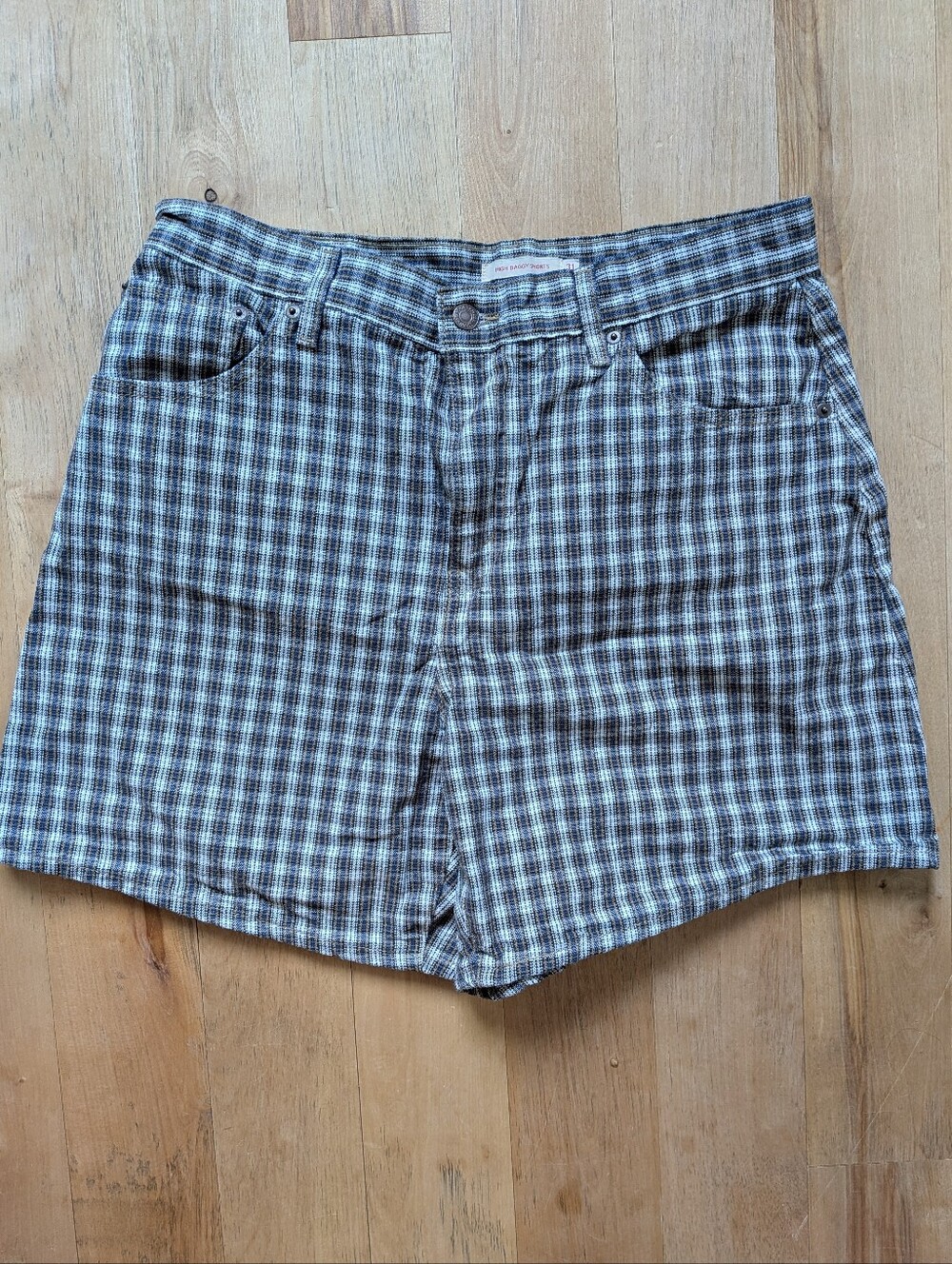 Levi's High-Rise Baggy Shorts - MILO PLAID  - 31